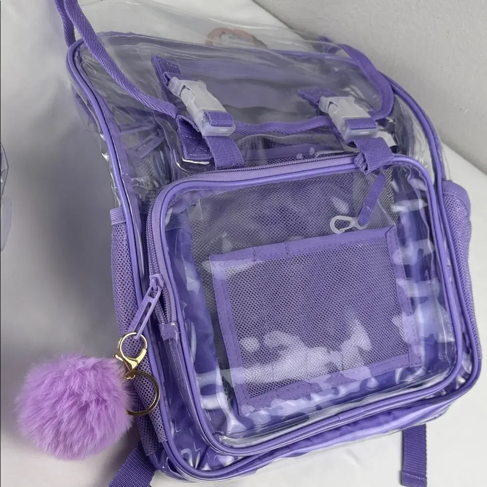 Purple Transparent Backpack and Bag Set - Picture 5 of 10